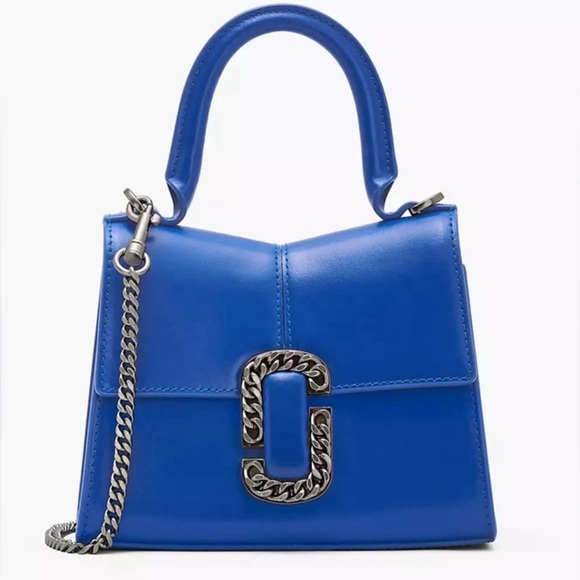 Marc Jacobs Handbags - Marc Jacobs The St. Marc Mini Leather Tote Bag In Cobalt,  With Additional Strap